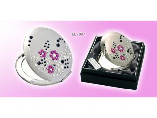 Cosmetic metal round mirror "Flowers I"