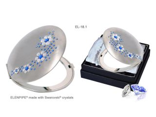 Cosmetic metal round mirror "Flowers III"
