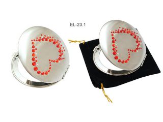 Cosmetic metal round mirror "Heart"