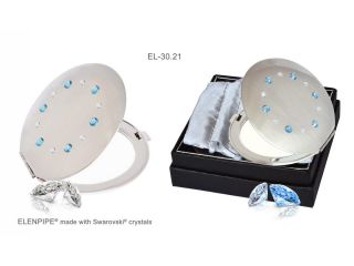 30.21 (2in1) sw lusterko kosmetyczne niebieskie białe Swarovski crystal cosmetic mirror blue white Kosmetik Taschenspiegel dla Niej gift (5).jpg