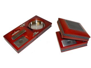 Cigar set "Rosewood/black small"w.ashtr.