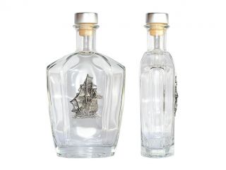 16589 zestaw-do-alkoholu-wódki-sznapsa-Artina-szkło-cyna-karafka-500 ml-cynowa-ozdoba-blaszka-w-kształcie-statku.jpg